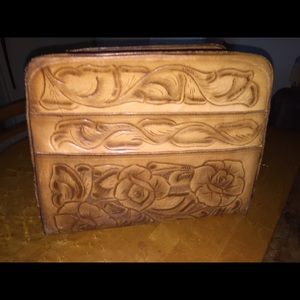 Vintage Leather Carved Purse